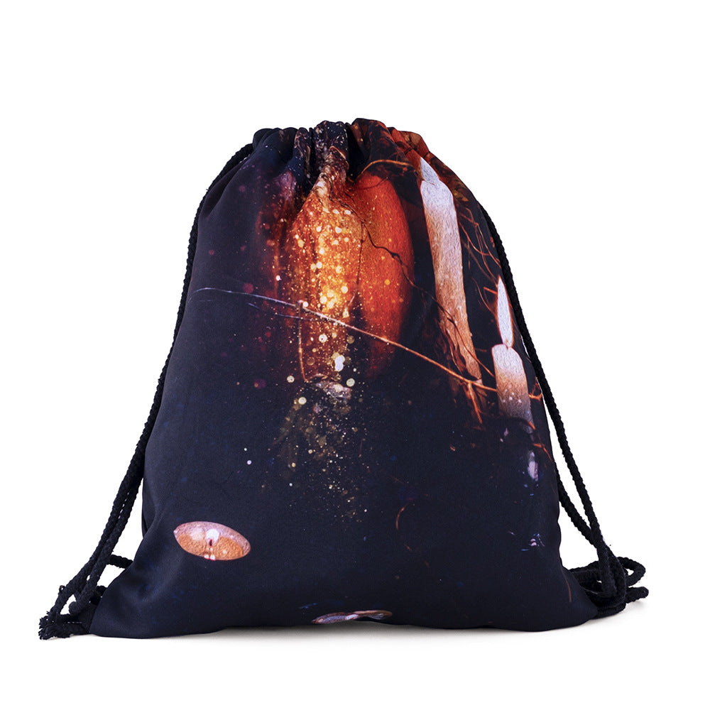 Wholesale Halloween Cartoon Print Oxford Cloth Drawstring Bag